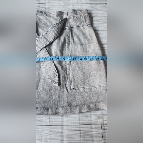 La Vie Rebecca Taylor Tie Front Skirt Size 31 in Gray Denim - Picture 10 of 13